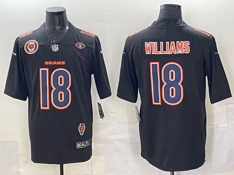 Men 2025 Nike Chicago Bears #18 Williams Black Limited NFL Jersey style 018->tampa bay buccaneers->NFL Jersey